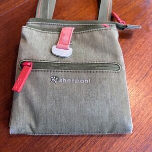 Sherpani Lima Crossbody Purse Taupe Travel Bag Multiple Compartments & Pockets